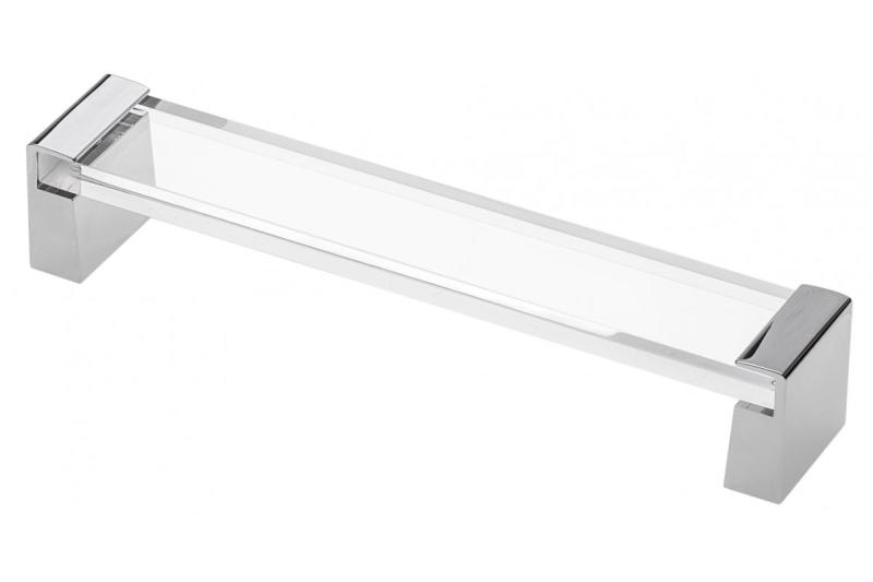 Zamak ročaj OLIVA C=160 mm kromirane noge + prozoren akril 1208966156