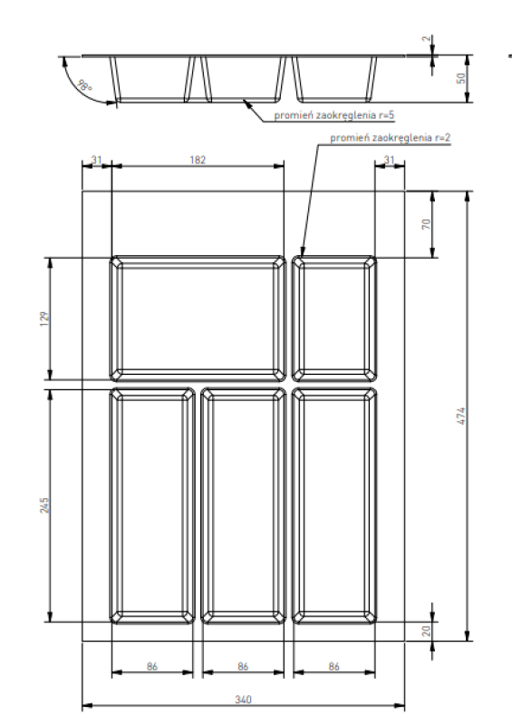 Dekor Cutle Predali za Pribor Vložek za Kuhinjski Predal 400 Bela 1208966373