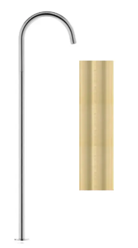 Waterevolution Flow prostostoječa umivalniška pipa z izlivom PVD Brušen svetlo zlato T1677WGE