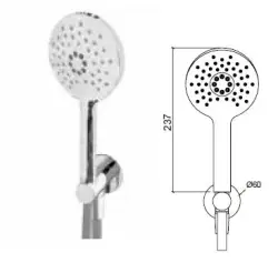 Waterevolution Flow roonde handdoucheset compleet met muuraansluiting mat wit - 3 standen - T1621RBR