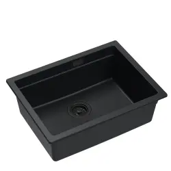 Quadri Newport II granitni podometni črni pomivalni korito 560x450 mm vključno s črnim odtočnim pokrovčkom 1208966924