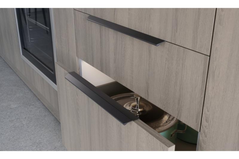 Ročaj za pohištvo GTV TREX CROSS, C=320 mm, L= 350 mm, Al, črna mat 1208967003