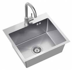 Quadri Dixton 50 set z nerjavečim pomivalnim koritom 500x450 mm z odprtino za pipo in nerjavečo kuhinjsko pipo Coventry