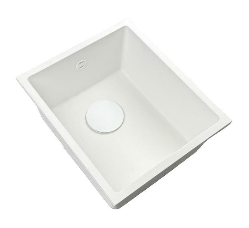 GraniteMy Universele granieten witte spoelbak 34x40 cm, bela, za vgradnjo na vrh, pod vgradnjo in za poravnavo, z belim čepom 1208967146