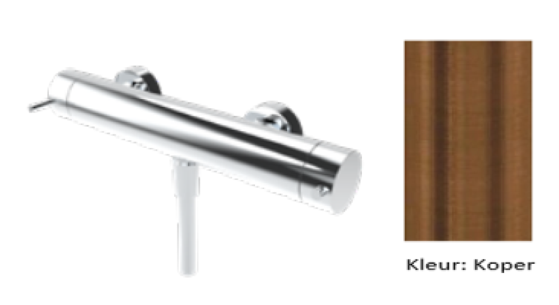 Waterevolution Flow tuš termostat s tuš garniturom okrogel PVD brušen baker T140TNRCPE