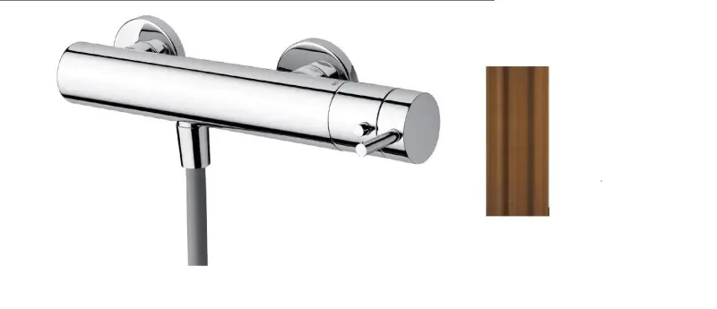 Waterevolution Flow tuš termostat s tuš garniturom okrogel PVD brušen baker T140TNRCPE