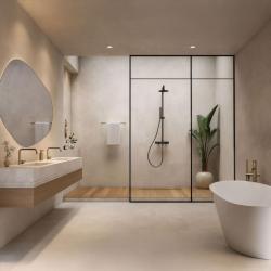 Waterevolution Flow tuš kombinacija z dežno prho mat črna T141NPR