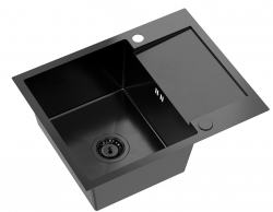 Quadri Dixton 80 črna PVD Nano nerjaveče jeklo pomivalno korito 600x480 mm z obrnljivim odcejalnikom 1208967197