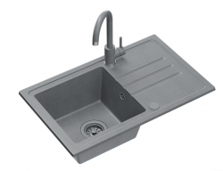 Quadri Sligo 70 siva granitna pomivalna korita set 70x44 cm z odcejalnim delom vključno z armaturo 1208967203