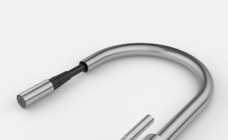 Franke Mythos Masterpiece Kuhinjska pipa z J-izlivom, izvlečno prho, popolnoma iz nerjavnega jekla 115.0711.554