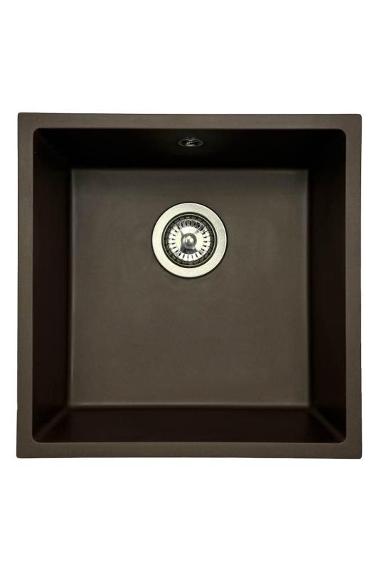 GraniteMy Universele granieten cafésink 40x40 cm opbouw, onderbouw en vlakbouw met rvs plug 1208967212