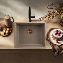 GraniteMy Universele granieten taupe spoelbak 50x40 cm opbouw, onderbouw en vlakbouw z bakrenim čepom 1208967225