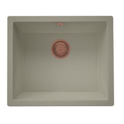 GraniteMy Universele granieten taupe spoelbak 50x40 cm opbouw, onderbouw en vlakbouw z bakrenim čepom 1208967225
