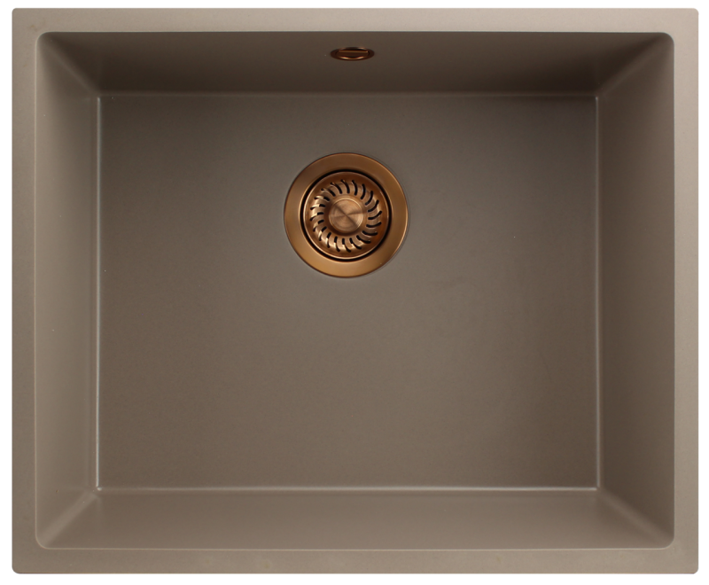 GraniteMy Universele granieten taupe spoelbak 50x40 cm opbouw, onderbouw en vlakbouw z bakrenim čepom 1208967225