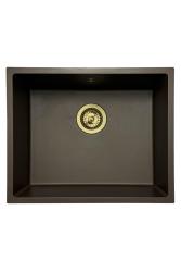 GraniteMy Universele granieten cafésgootsteen 50x40 cm opbouw, onderbouw en vlakbouw met gootplug 1208967230