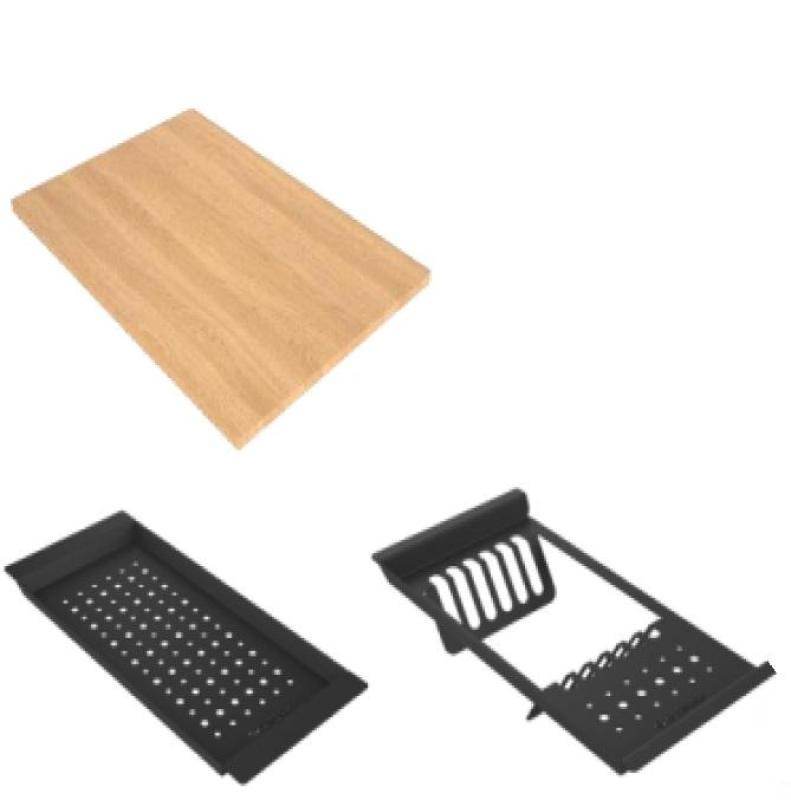 GraniteMy parna granitna pomivalno korito 56x48 cm črna nadgradnja z zlato odtočno čepko vključno z dodatki 1208967235