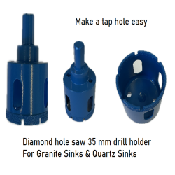 Granitemy Universele gootsteen kraangat Diamantboor 35mm voor kwarts en granieten spoelbakken 1208967240