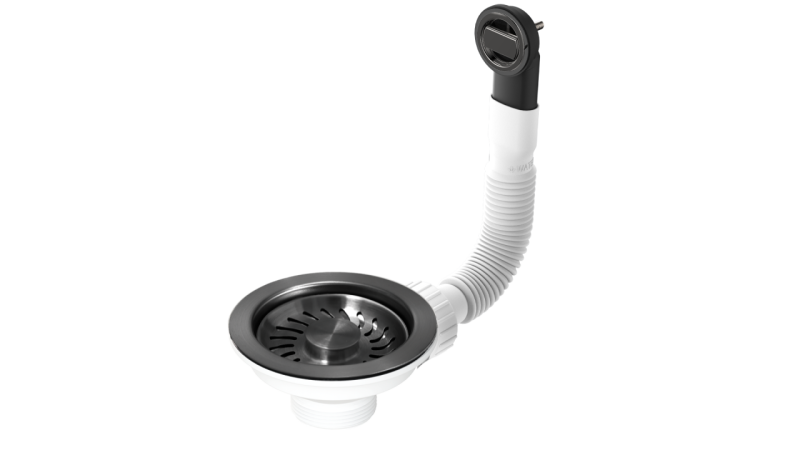 Granitemy korfplugset PVD brušeno gun metal, odtočni set za pomivalno korito, vključno z odtokom, okrogel in pravokoten 1208967253