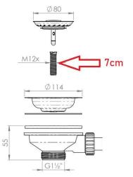 Granitemy hol vijak 7cm M12x70mm za podaljšanje korfplug seta za debele materiale 1208967255
