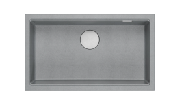 Quadri Newport II velika in globoka pomivalna korito granit nadgradna in podgradna siva pomivalno korito 76x45cm z inox čepom 1208967272