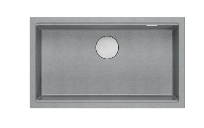 Quadri Newport II velika in globoka pomivalna korito granit nadgradna in podgradna siva pomivalno korito 76x45cm z inox čepom 1208967272