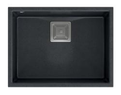 Quadri Quadrangle antracitni granitni podgradni pomivalno korito 55x42cm z inox čepom 1208967273