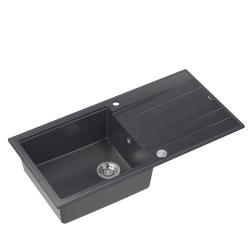 Quadri Luton antracitni granitni nadgradni pomivalnik s odcejalnikom, obojestranski, 100x50 cm, z inox čepom 1208967320