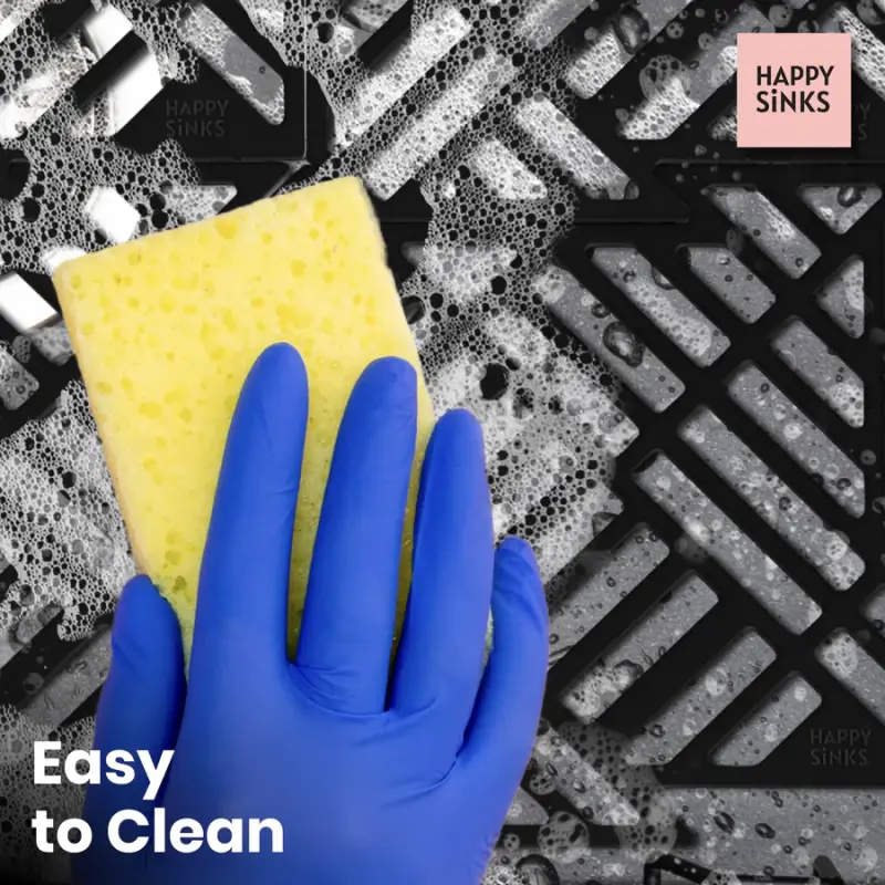 Magisso Happy Sink Puzzel črni zaščitnik za dno, 4 kosi za pomivalno korito, črna barva, 32,5 x 32,5 cm, 1208967385