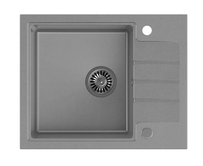 Quadri Cardigan siv granitni vgradni pomivalno korito z odcejalnikom, obrnljivo 62x50cm 1208967392
