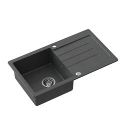 Quadri Kendal antracitni granitni pomivalno korito z odcejalnim delom 77x44cm obojestransko 1208967397