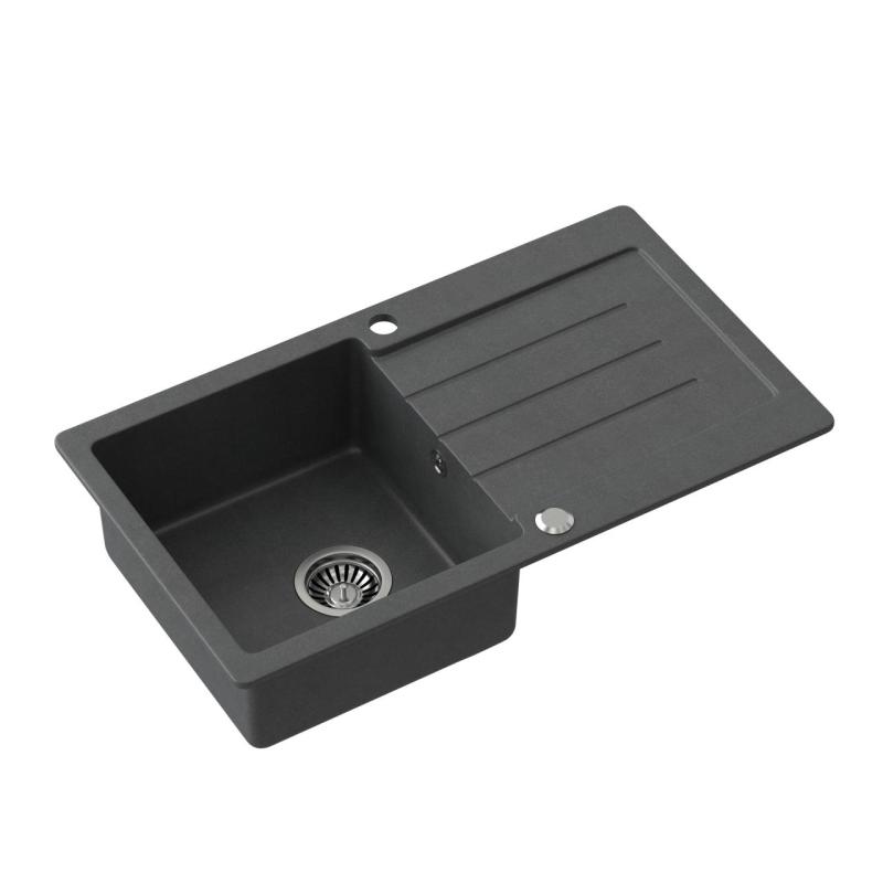 Quadri Kendal antracitni granitni pomivalno korito z odcejalnim delom 77x44cm obojestransko 1208967397