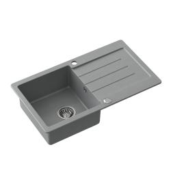Quadri Kendal siv granitni pomivalnik z odcejalnim delom 77x44 cm, reverzibilen 1208967398