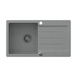 Quadri Kendal siv granitni pomivalnik z odcejalnim delom 77x44 cm, reverzibilen 1208967398