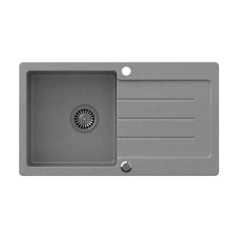 Quadri Kendal siv granitni pomivalnik z odcejalnim delom 77x44 cm, reverzibilen 1208967398