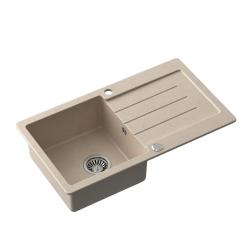 Quadri Kendal beige peščen granitni pomivalnik z odcejalnikom 77x44cm reverzibilen 1208967399