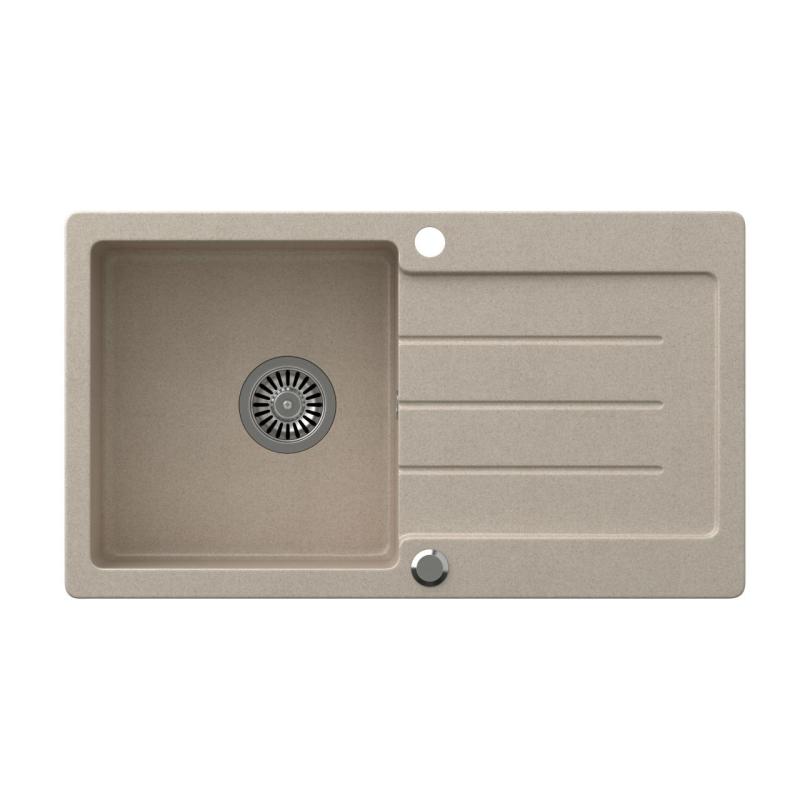 Quadri Kendal beige peščen granitni pomivalnik z odcejalnikom 77x44cm reverzibilen 1208967399