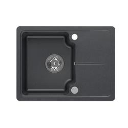 Quadri Kendal antraciet granieten spoelbak 58x44 cm met afdruipgedeelte 1208967403