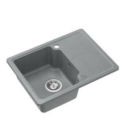 Quadri Kendal siva granitna pomivalno korito 58x44 cm z odcejalnim delom 1208967404
