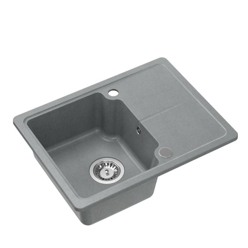 Quadri Kendal siva granitna pomivalno korito 58x44 cm z odcejalnim delom 1208967404