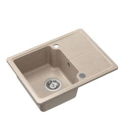 Quadri Kendal bež peščeni granitni pomivalnik 58x44cm z odcejalnim delom 1208967405