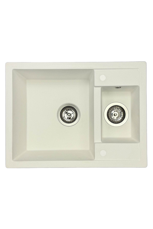 GraniteMy Smart ekstra plitka 1,5 granitna nadgradna bela pomivalno korito 58x44cm 1208967418