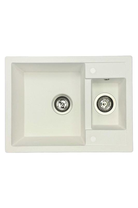 GraniteMy Smart ekstra plitka 1,5 granitna nadgradna bela pomivalno korito 58x44cm 1208967418