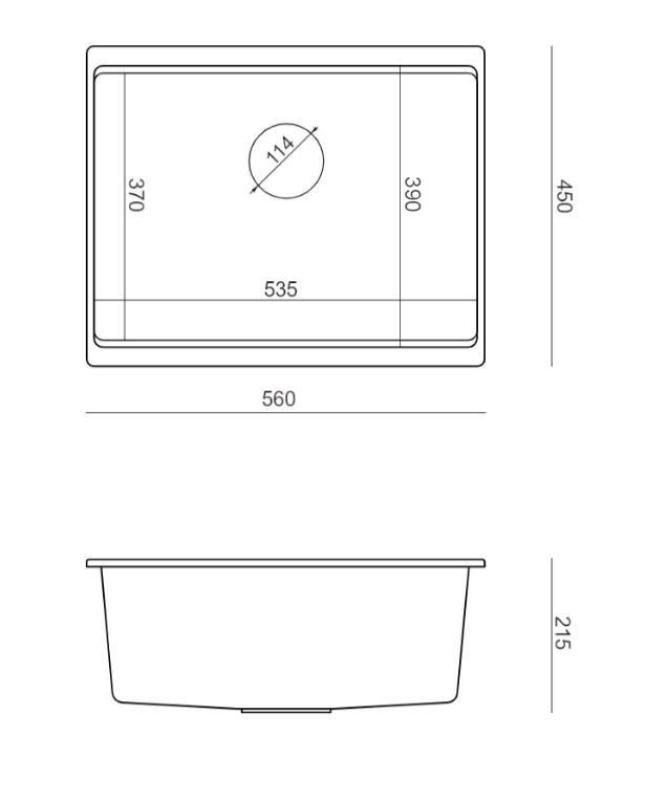 Quadri Newport II granitna podgradna črna pomivalna korita 560x450 mm z zlato vtičnico in odtočnim pokrovčkom 1208967449