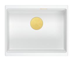 Quadri Newport II bela granitna vgradna korito bela 560x450mm z zlato čepko 1208967451