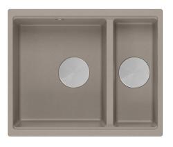 Quadri Newport II taupe 1,5 pomivalno korito granit vgradno in podpultno korito 555x460mm z inox čepom 1208967466