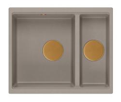 Quadri Newport II taupe 1,5 pomivalno korito granit nadgradnja in vgradnja pomivalnega korita 555x460mm s bakrenim čepom 1208967468