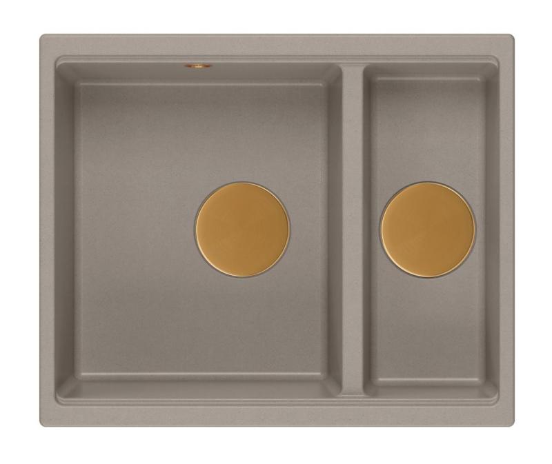 Quadri Newport II taupe 1,5 pomivalno korito granit nadgradnja in vgradnja pomivalnega korita 555x460mm s bakrenim čepom 1208967468