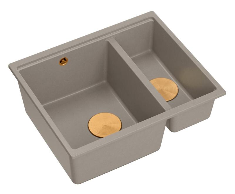 Quadri Newport II taupe 1,5 pomivalno korito granit nadgradnja in vgradnja pomivalnega korita 555x460mm s bakrenim čepom 1208967468