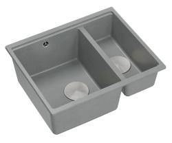 Quadri Newport II siva 1,5 pomivalno korito granit nadgradnja in vgradnja pomivalno korito 555x460mm z inox čepom 1208967469