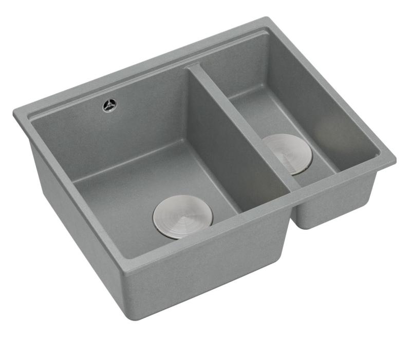 Quadri Newport II siva 1,5 pomivalno korito granit nadgradnja in vgradnja pomivalno korito 555x460mm z inox čepom 1208967469